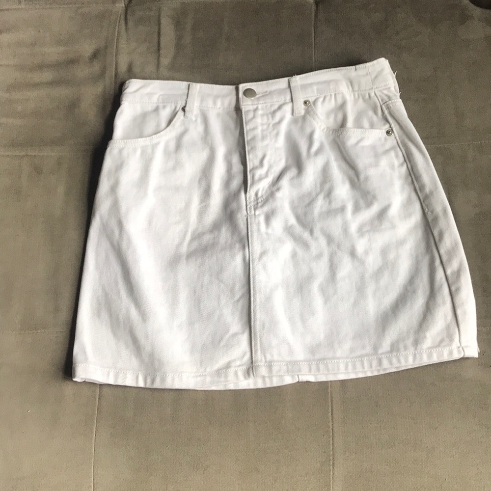 White Denim Skirt